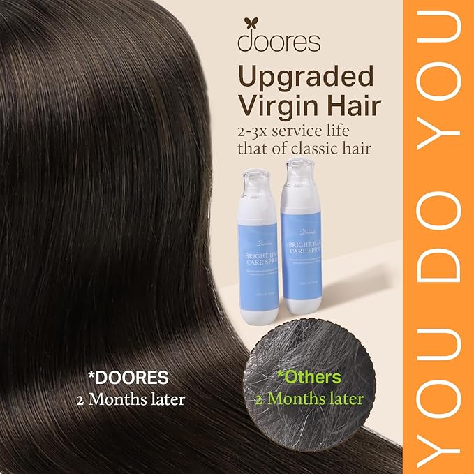 DOORES Utip Hair Extensions Human Hair, Light Dark Brown 14 Inch 50g/50s, K Tip Hair Extensions Real Human Hair