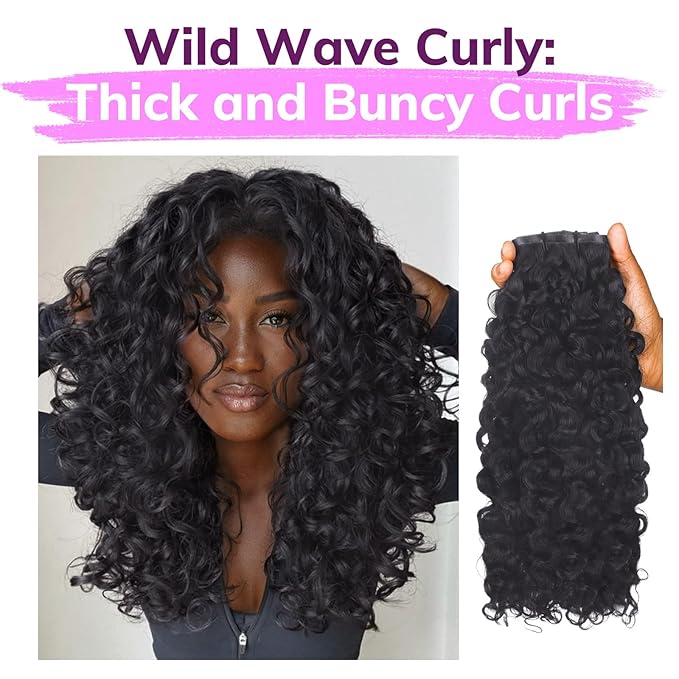 IDN BEAUTY Seamless Clip In Hair Extensions Human Hair, 18 Inch Natural Black Jerry Curl Burmese Wild Wave Curly Seamless Clip Ins For Black Women Virgin Hair PU Weft Invisible Edge 110g 7pcs
