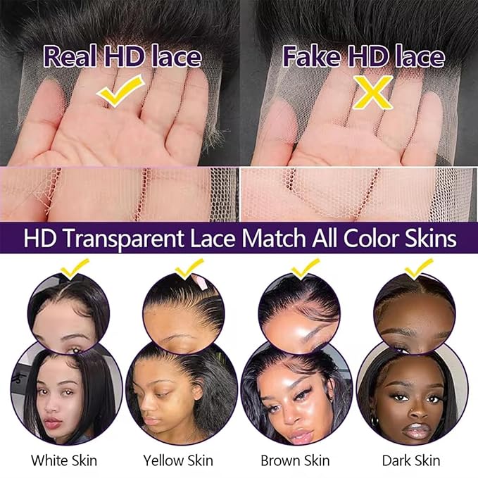 200% Density 13x4 Lace Front Wigs Human Hair Deep Wave Wigs for Women HD Transparent Full Lace Frontal Wigs Pre Plucked Human Hair Lace Front Wigs 26 Inch Glueless Curly Wig Natural Color