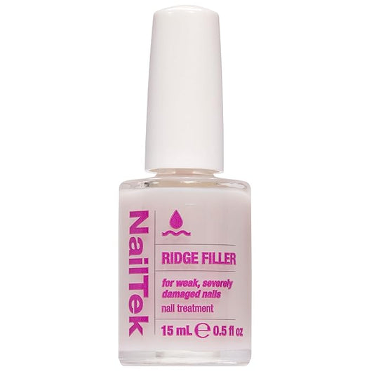 Nail Tek Ridge Filler Formula 4 – Clear Ridge Filler for Nails, Base Coat, Nail Strengthener Polish for Weak & Damaged Nails, 0.5 fl oz