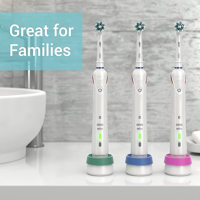 Silicone Clean Cover for Oral-B Toothbrush Charger Base - Quickly Rinse Away Gunk - Colorful Identifiers for Families