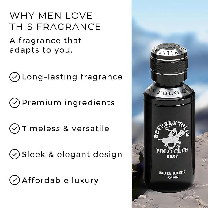 Beverly Hills Polo Club SEXY - Oriental, Woody Cologne for Men - Timeless, Fresh & Masculine Fragrance Scent - Eau De Toilette Spray 3.40fl.oz / 100ml