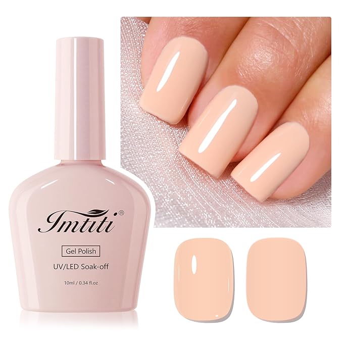 Imtiti Nude Gel Nail Polish, 1Pcs Natural Soak Off UV LED Gel Polish, Long Lasting, Nail Art Manicure Salon DIY at Home for Spring and Summer (0.34 Fl Oz-951)