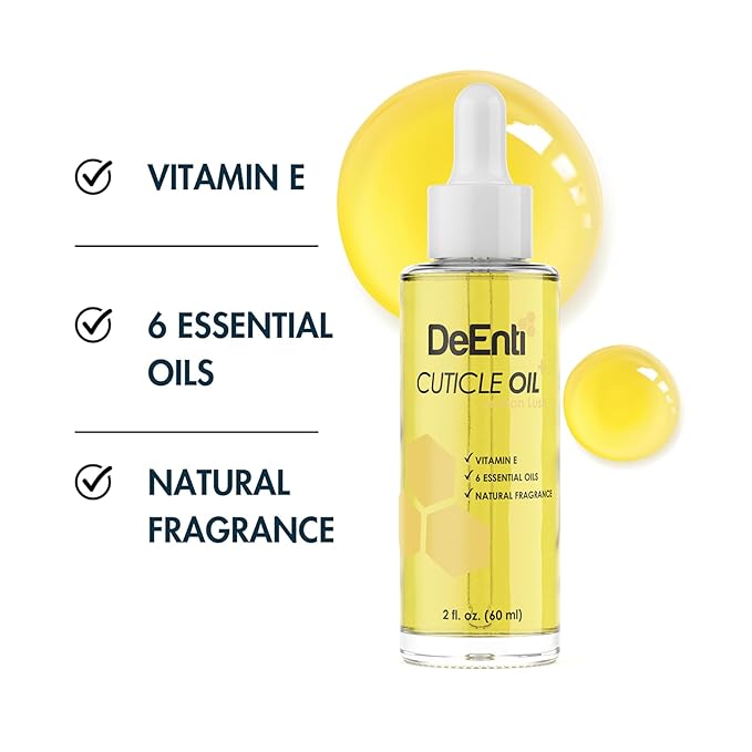 Cuticle Oil, Jojoba Oil for Nails, 2oz Hydrating Cuticle Nail Oils, Lush Lemon Scented Cuticles Repair, Vitamin E Nail Supplies, Professional Salon Quality Manicure Supplies