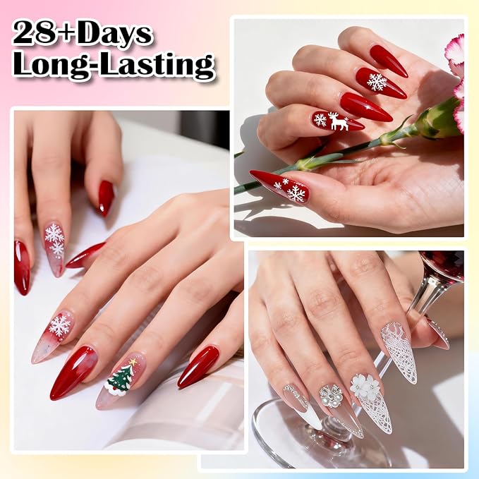 Peacecolor 83Pcs Gel Nail Polish Kit with U V Light and Drill, 56 Colors All Seasons Soak Off Gel Polish Set Cat Eye Gel with Matte/Glossy Glitter Base Top Coat Manicure Nail Kit Gifts for Women Girls
