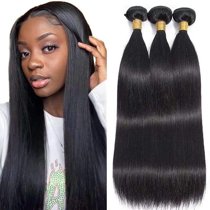 Human Hair Bundles Straight Hair Bundles 14 14 14 Inch Brazilian 100% Unprocessed Virgin 3 Bundles Human Hair for Black Women