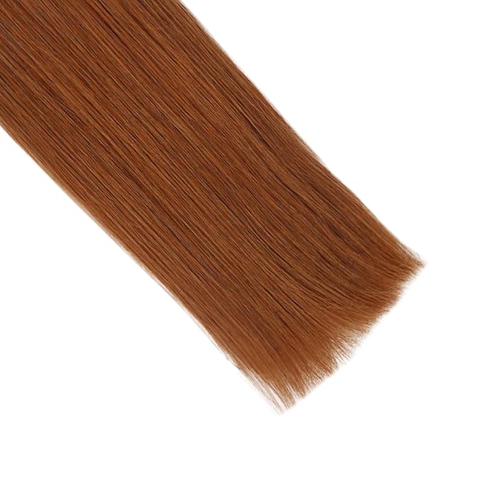 Full Shine Weft Hair Extensions Human Hair Color Copper Brown Human Hair Sew In Extensions 14 Inch 100G Sew In Human Hair For Women