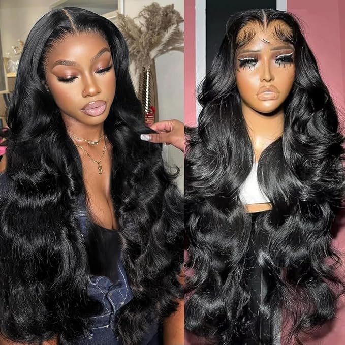 Body Wave Lace Front Wigs Human Hair 200 Density HD Transparent Lace Front Wigs for Black Women Glueless Frontal Wig Human Hair Pre Plucked 22 Inch