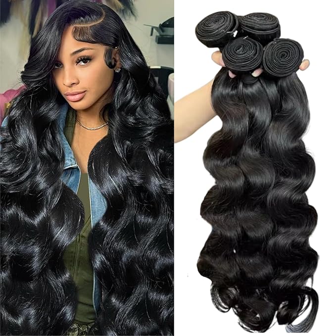12 A Human Hair Bundles 18 18 20 20 Inch Body Wave Curly Bundles Human Hair 100% Unprocessed Brazilian Raw Virgin Hair 4 Bundles Body Wave Natural Color
