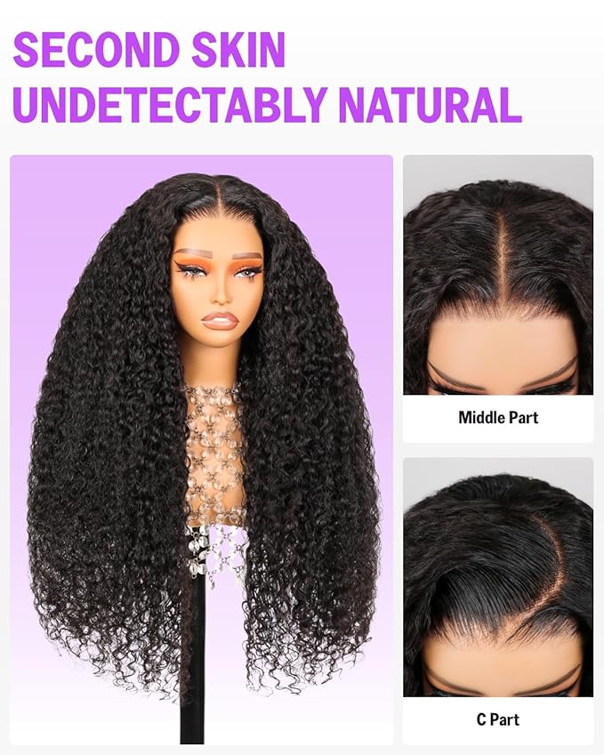 6X5 Glueless Wigs Human Hair Pre Plucked Pre Cut 220% Density HD Lace Closure Deep Wave Wigs Human Hair Pre Bleached Wig For Women 30 Inch Lace Front Curly Wig With Natural Hairline