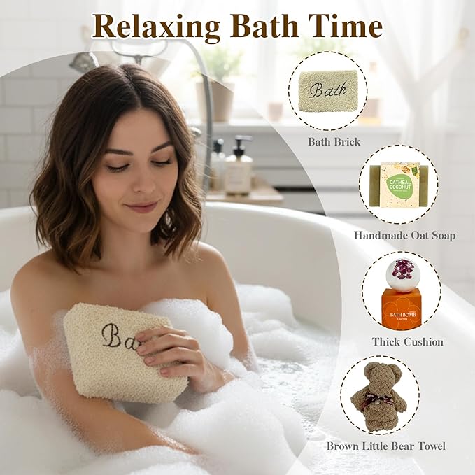 Self Care Gifts for Women,Spa Gift Box for Women,8-in-1 Relaxing Gift Set with Ceramic Mug,Candle,Bath Bomb,Handmade Soap,Bear Towel,Greeting Card,Birthday, Get Well Soon, Thinking of You