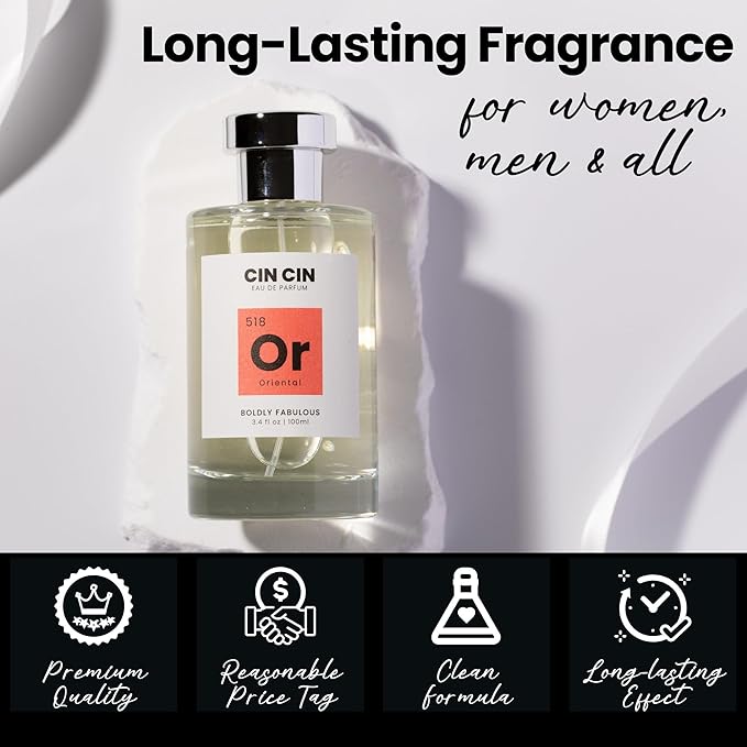 Cin Cin Boldly Fabulous - Oriental 518 EDP 100ml Inspired by TF F*ing Fabulous - Oriental Leather Perfume for Women and Men - Long Lasting Blend of Sage, Leather, Tonka Bean, & Vanilla Eau de Parfum