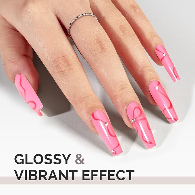 MelodySusie 0.5fl oz Strawberry Pink Gel Nail Polish, Nails Soak Off UV LED Pink Gel Polish Gift for Women Nail Art Manicure Salon DIY Nail Design Decoration at Home-A2610