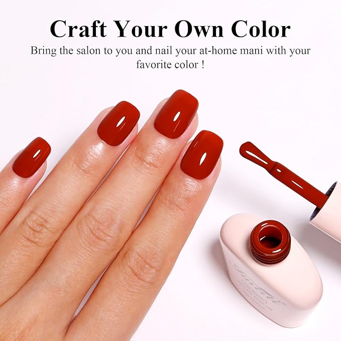 Imtiti Bright Red Gel Nail Polish - Vivid True Red High Shine Gel Polish, UV/LED Soak Off, Long Lasting Glossy Manicure for Women, Salon DIY, (10ml-1906)