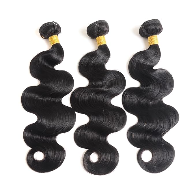 Human Hair Bundles 26 28 30 Inch Body Wave 100% Unprocessed Brazilian Virgin Hair Quick Weave 3 Bundles Real Human Hair Extensions Natural Black