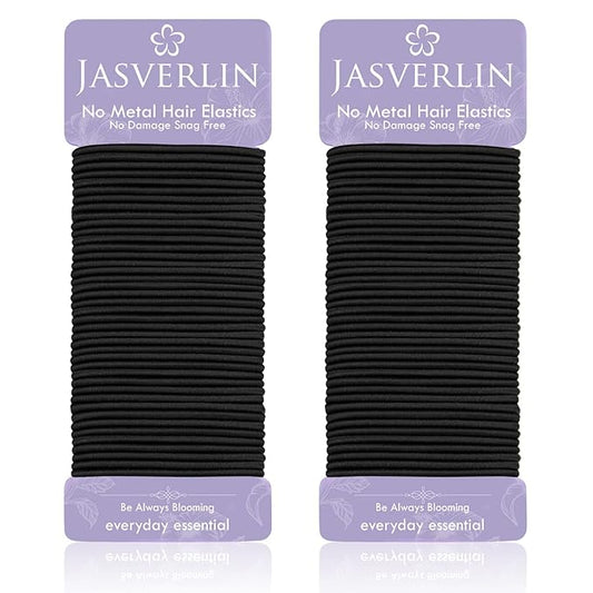 Small Hair Elastics, Black Hair Ties Ponytail Holder Fine Thin Medium Hair No Pull Long Lasting Braid Hair Styling Rubber Bands for Women 8-14 Girl Men 2mm 80 Pieces (Black)