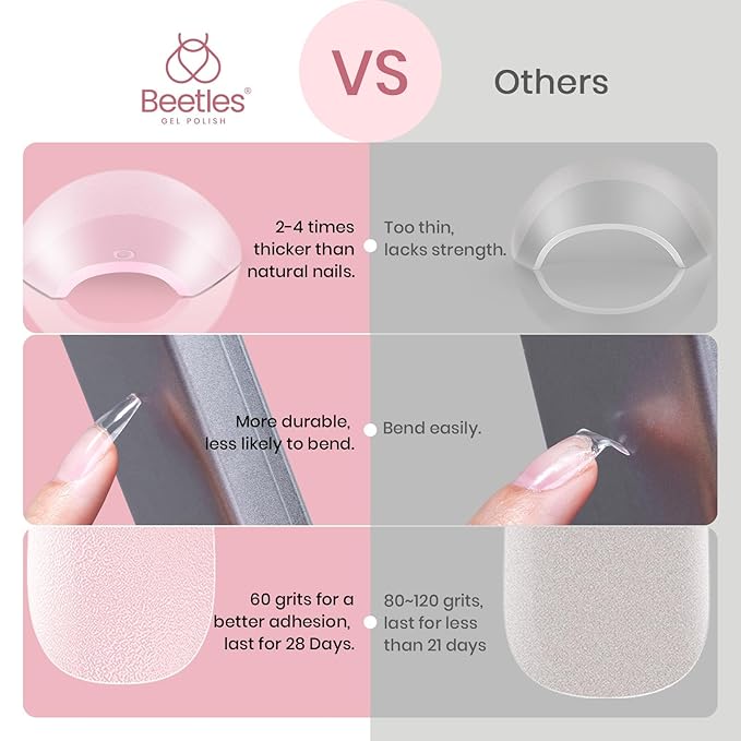 Beetles Short Coffin Nail Tips 576 PCS Half Matte Pre-shape Short Coffin Fake Nails 12 Sizes Full Cover Acrylic False Nails Nail Extension DIY Manicure Gifts for Women