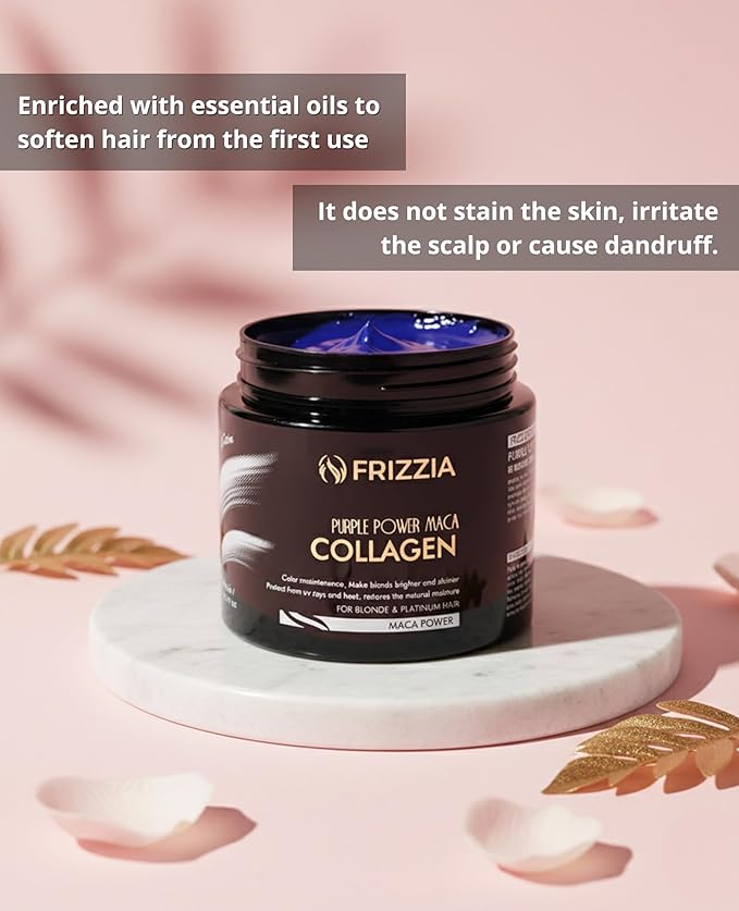 ULTRA Collagen Hair Mask, EASY to use. With argan oil and maca. Hydration and shine, anti-frizz treatment for dry and damaged hair, professional smoothness, 500 ml (Purple)