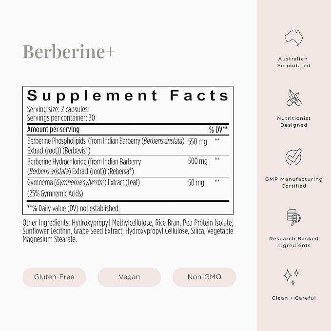 JSHealth Vitamins Berberine+ Formula — Berberine Supplement for Metabolic Health — Vegan, Gluten-Free & Non-GMO. (60 Tablets)