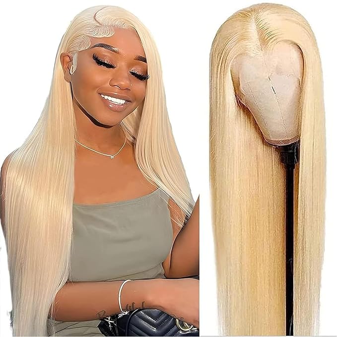 613 Lace Front Wig Human Hair 250% Density 13x6 Blonde Lace Front Wigs Pre Plucked 24 Inch 613 HD Lace Frontal Wig 13x6 Blonde Wigs Human Hair for Black Women