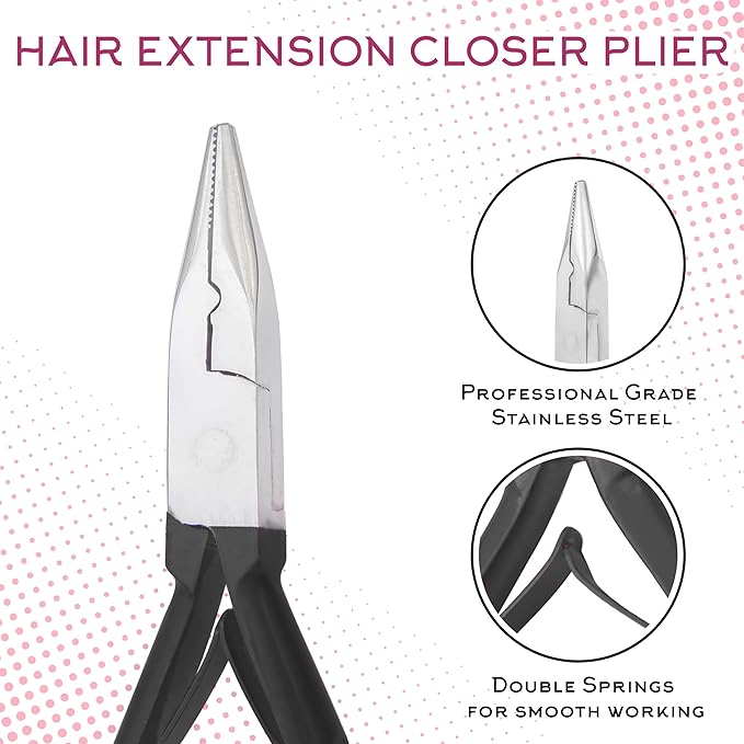 SIVOTE Professional Hair Extension Tools Kit Stainless Steel, Microlink & Itip Extensions Tool Kit, Black