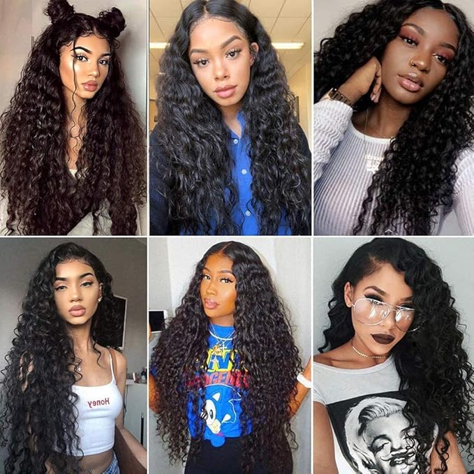 26 28 30 inch Water Wave Bundles Wet and Wavy Bundles Human Hair Mixed Length Brazilian Remy Black Water Wave Human Hair Bundle