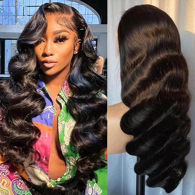Tuneful 13x6 HD Lace Front Wigs Human Hair Pre Plucked Body Wave Lace Front Wigs for Women 24 Inch 13x6 Frontal Wigs with Baby Hair
