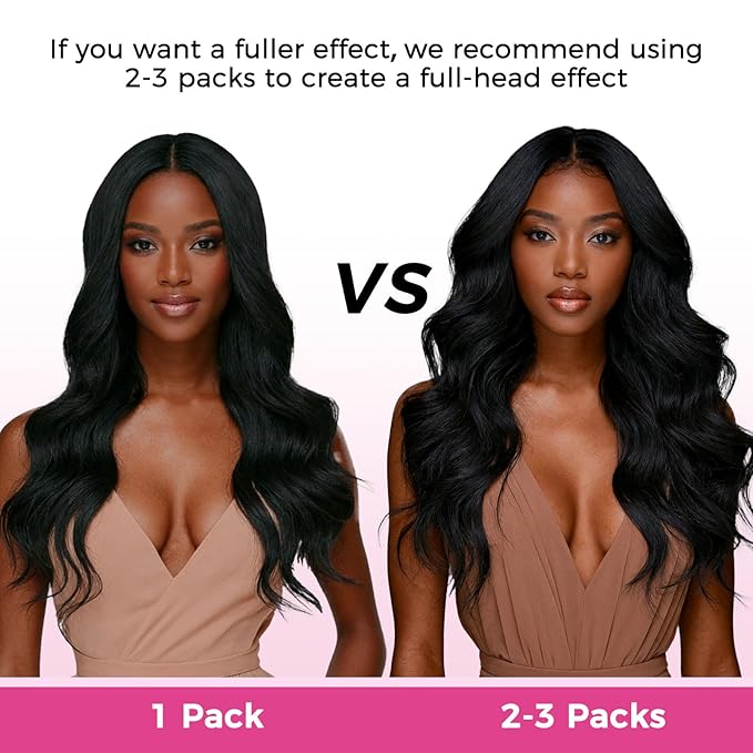 Lashey Invisi Edge Clip in Hair Extensions, 7pcs 110g 16 Inch Natural Black Seamless Clip in Hair Extensions Human Hair Body Wave Real Remy Human Hair