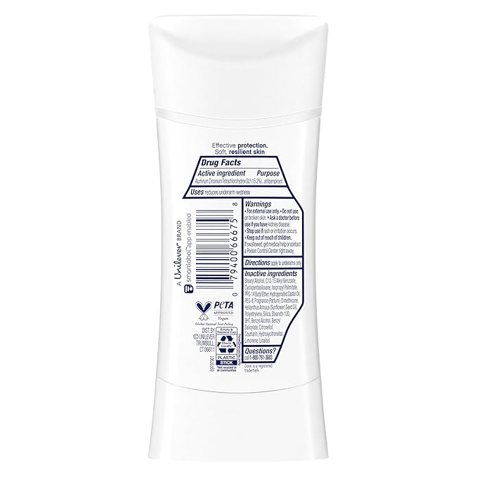Dove Advanced Care Antiperspirant Deodorant Stick Lavender Fresh 4 ct for helping your skin barrier repair72 hr odor control and sweat protection for soft underarms with boosted ceramide levels 2.6 oz