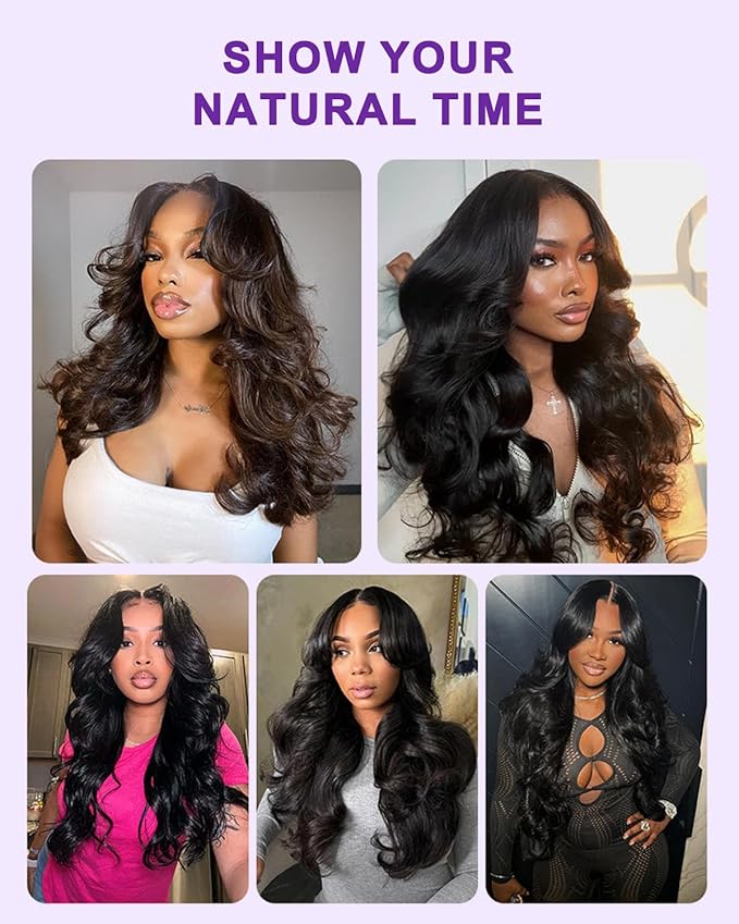 9x6 SKINLIKE Real HD Lace Closure Wig, Body Wave 180% Density 0.10mm Ultra-thin Swiss Lace Pre-plucked Bleached Small Knots With Baby Hair Glueless wigs Human Hair 22 Inch