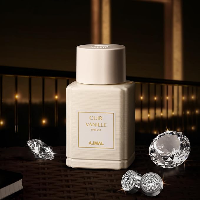 Ajmal Cuir Vanille Eau de Parfum for Men – 3.4 fl oz / 100 ml | Luxuary Vanilla Perfume | Long Lasting French Blend with Leather, Amber & Musk | | Made in France | Crafted in Dubai | Exclusive for USA