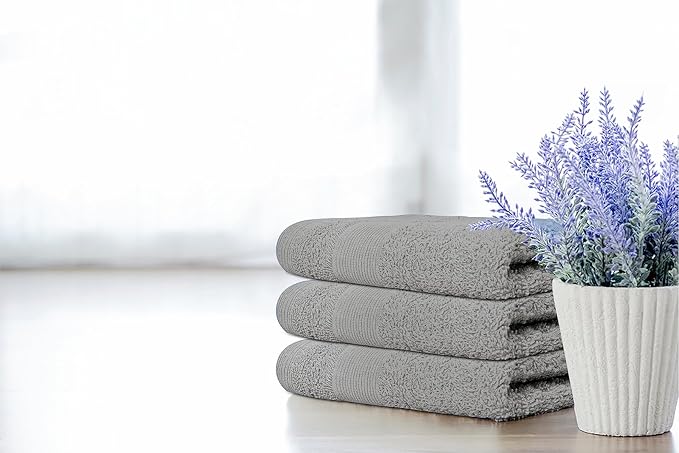 Premium Wash Cloths Pack of 12 (13" x 13") 100% Ring Spun Cotton | Luxury Washcloths | Ultra Soft Face Towels | Highly Absorbent Wash Cloths for face (Silver Grey)