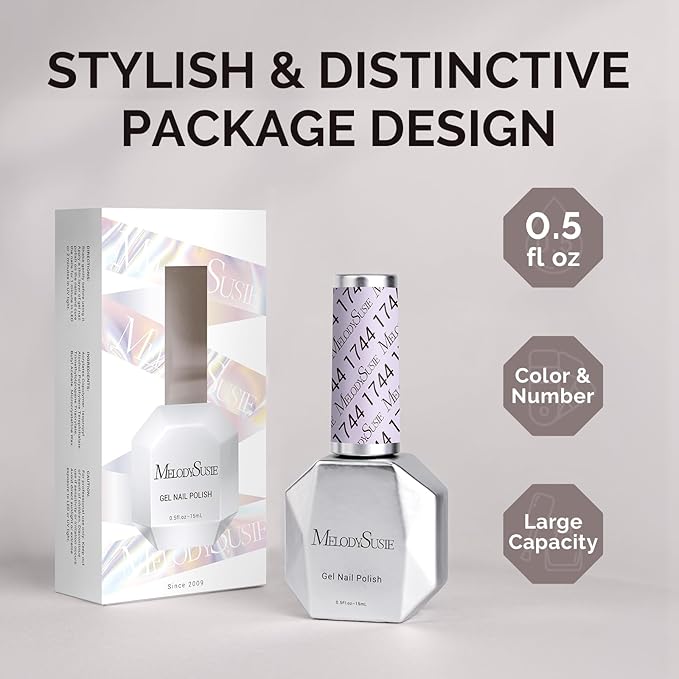 MelodySusie Pastel Purple Gel Nail Polish,0.5fl oz Nails Soak Off UV LED Light Purple Gel Polish Gift for Women Nail Art Manicure Salon DIY Nail Design Decoration at Home-1744