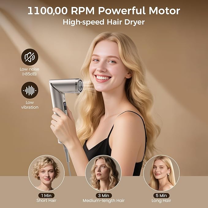 Hot Air Styler & Blow Dryer Brush 8-in-1, Ionic Hair Styler for Volumizing, Curling, Straightening, Fast Drying with Auto-Wrap Curlers, Frizz-Free & No Heat Damage, Ideal Gift for Women