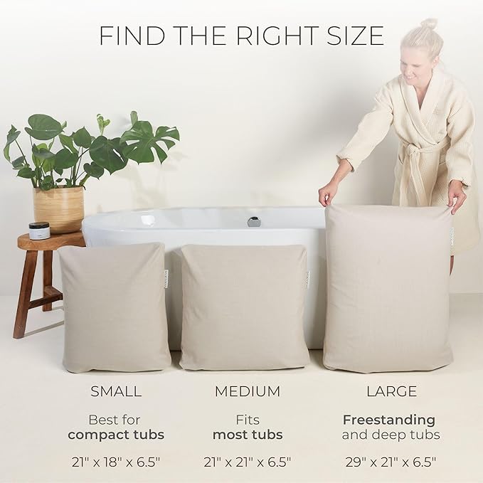 BADESOFA® Luxury Bath Pillow M - Lusciously Soft & Comfortable Tub Pillow for Bathtub - Washable & Quick-Drying Bath Back Pillow - Non-Slip Full Body Tub Pillow - Luxury Spa Cushion in Blue