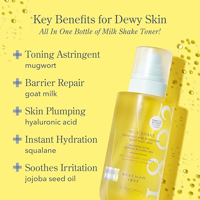 Beekman 1802 Peel & Shake Holiday Skincare Set with Milk Shake Facial Spray & Potato Peel Resurfacing Mask