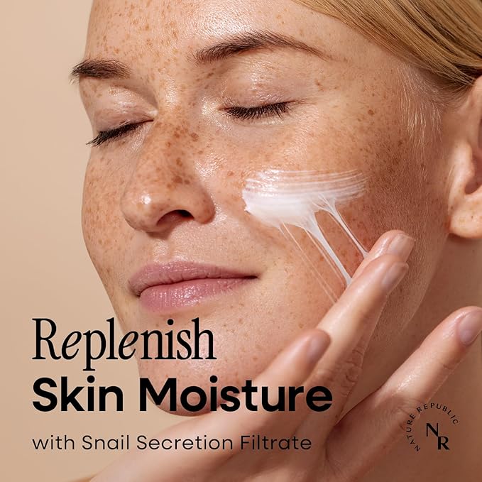 Nature Republic Snail Mucin (Emulsion & Cream) Set - Korean Skincare, Hydrating with Niacinamide, Face Moisturizer, Moisturizing Skin Care, Glow, Mucus