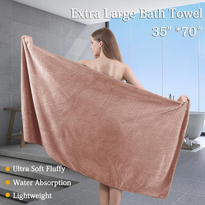 8-Piece Bath Towels Set,2 Oversized Large Bath Towel Sheet,2 Hand Towels and 4 Washcloths - 600 GSM Soft Microfiber Highly Absorbent Quick Dry Shower Towel Collection for Bathroom Hotel and Spa,Orange