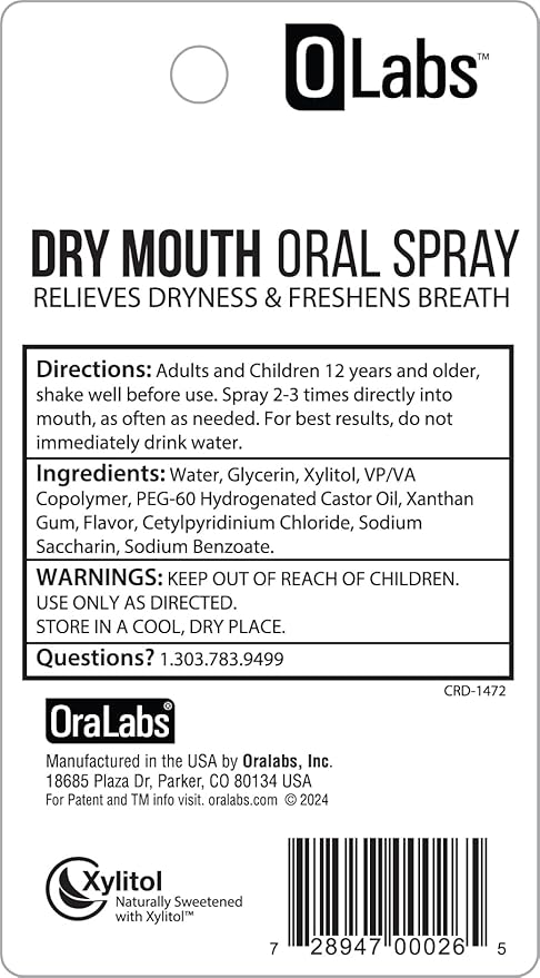 Dry Mouth Spray - Mint Flavor Breath Spray for Fresh Breath, Sugar Free, Alcohol Free, Value Pack includes One 1.5 oz Spray and Two Travel Freindly 0.25 oz Sprays