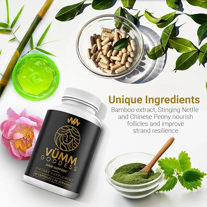 Womens Hair Growth Supplement | Thicker Fuller Hair Support for Thinning Hair and Hair Loss Vitamins | Warped Wellness Vümm Goddess