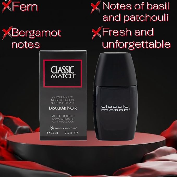PB ParfumsBelcam Classic Match our Version of Drakkar Noir EDT,2.5 Fl Oz (F37437-04-DN) (Pack of 2)