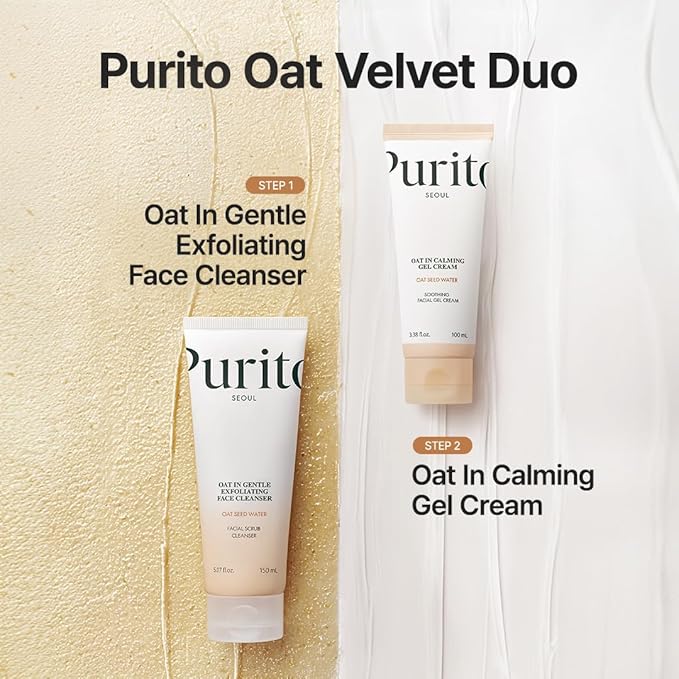 PURITO Oat In Calming Gel Cream | Soothing solution for Sensitive Skin | Lightweight, Non-Comedogenic, Fragrance-Free, Vegan & Cruelty-free | Korean Skincare, 100mL 3.38 fl.oz