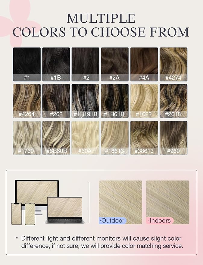 DOORES Invisi Edge Tape in Human Hair Extensions, Ash Blonde Highlighted Platinum Blonde 10 Injection Tape-ins with 10 Injection Tape-ins 50g 14 Inch, Injected Tape in Virgin Human Hair