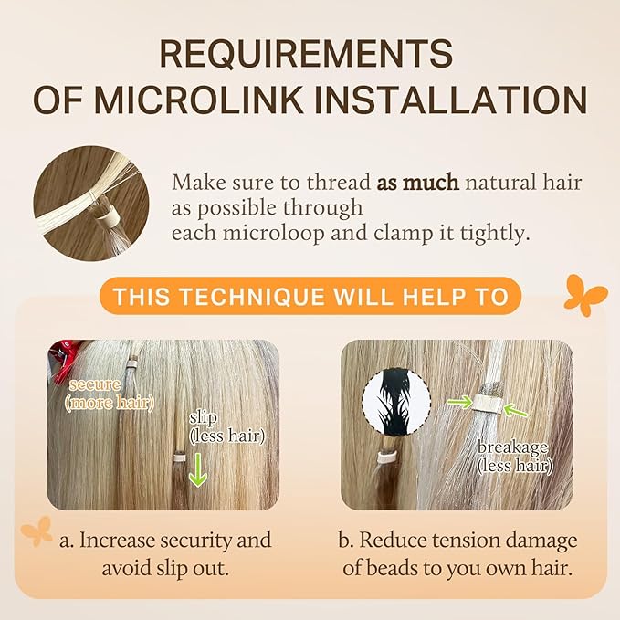 DOORES Microlink Hair Extensions Human Hair, Balayage Natural Black to Light Blonde 20 Inch 50g/50s, Real Human Extensions for Women