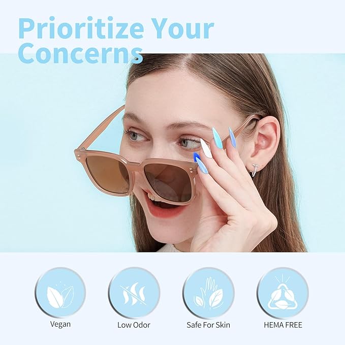 CANNI Pastel Blue Gel Nail Polish, 1Pcs Light Baby Blue Gel Polish Color High Gloss Soak Off U V Nail Manicure Salon DIY