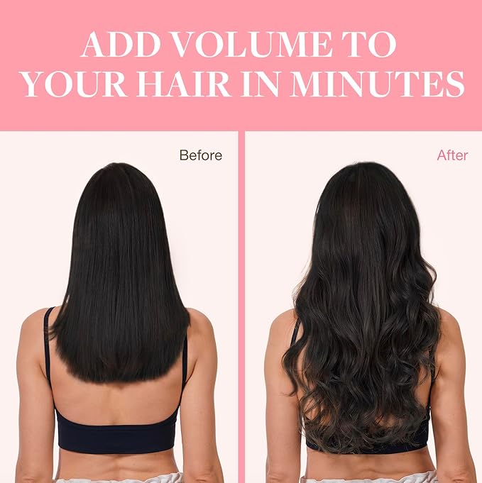 GOO GOO Clip in Hair Extensions Real Human Hair, Remy Human Hair Extensions Clip ins for Women, Natural Human Hair, 16inch 70g 2Pcs, #1B Natural Black