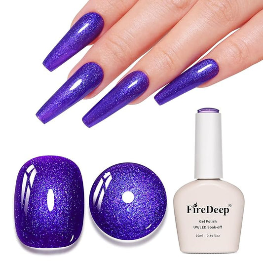 10ml Hema Free Glitter Blue Gel Nail Polish Soak Off Long Lasting Salon DIY at Home Gift for Women 1Pcs