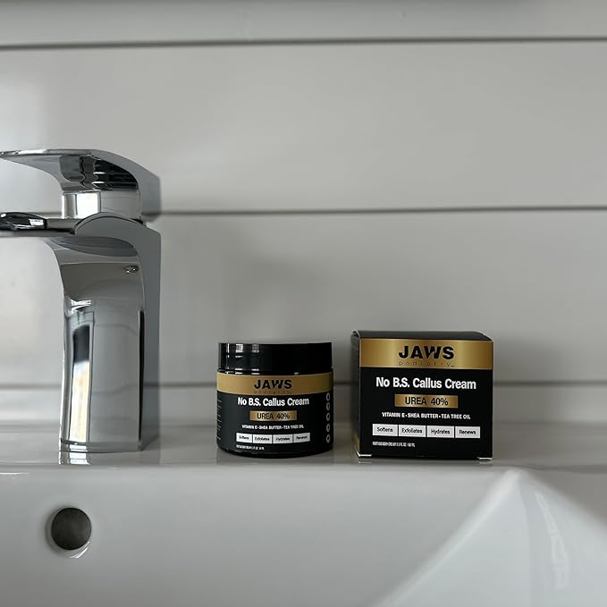 Jaws Podiatry Urea Cream Callus Cream - Foot Cream for Dry Cracked Heels Feet Knees Elbows Hands - 40% Urea Callus Remover For Feet - Soften Exfoliates Hydrates and Renews Skin