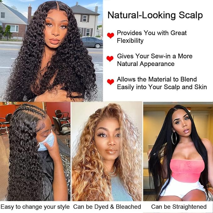13x4 Deep Wave Lace Front Wigs Human Hair Pre Plucked 150% Density Curly Hd Lace Frontal Wig Human Hair Deep Curly Lace Front Wigs For Black Women
