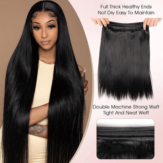Human Hair Bundles,Straight 1 Bundles 12 Inch,16A Bundles Human Hair,100% Unprocessed Virgin Brazilian Hair Extensions Double Weft, Quick Weave Sew In Hair